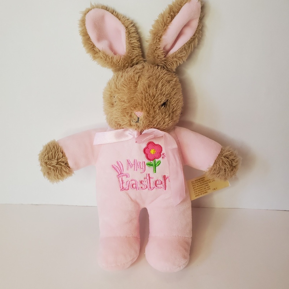 Pink My 1st First Easter Bunny Rabbit Plush Stuffed Animal Rattle Toy Baby‎ Girl